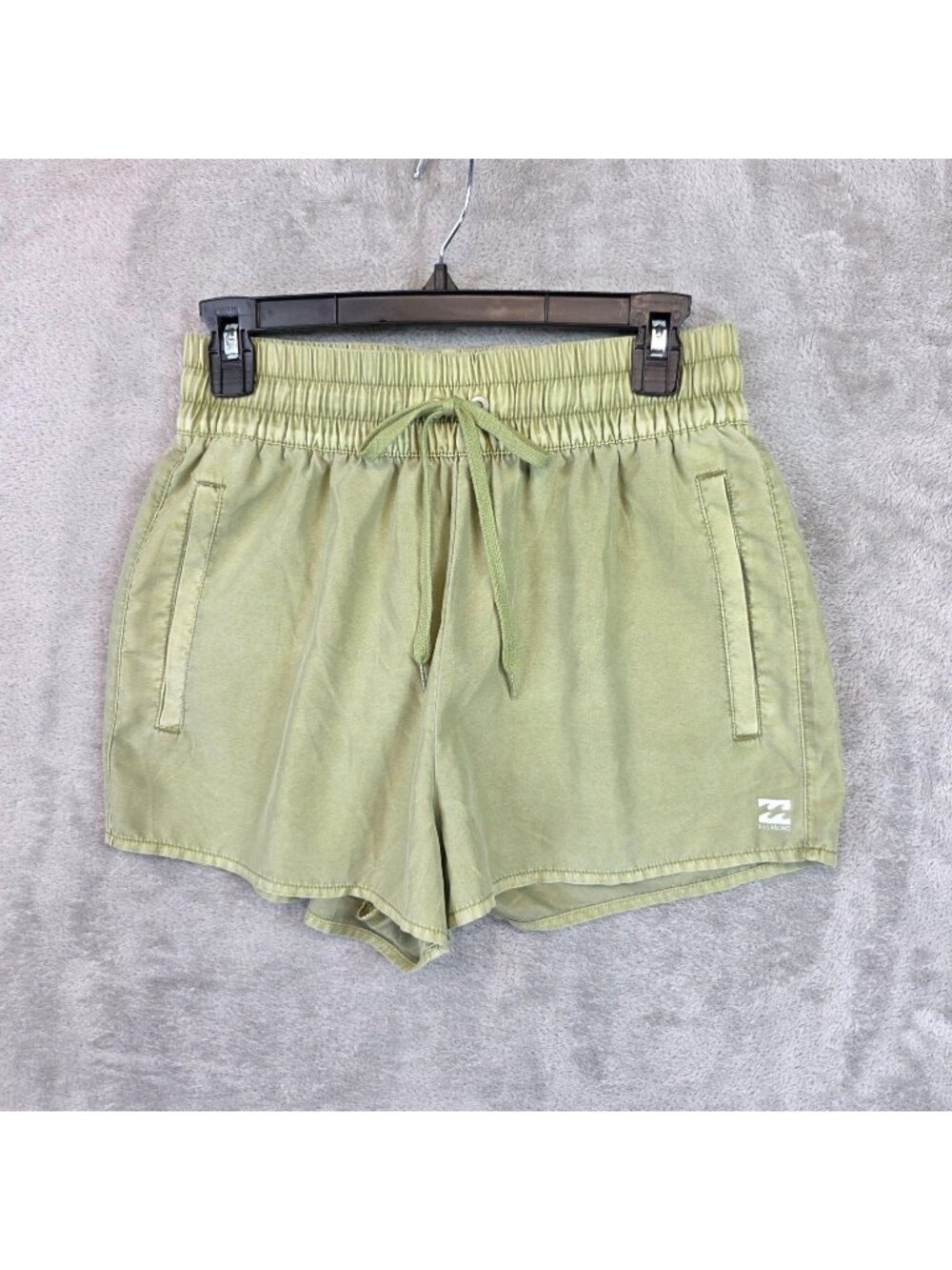 Billabong Shorts Womens M Green Solid Elastic Waist Drawstring High Rise
